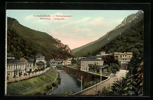 AK Herkulesbad, Teilansicht des Ortes