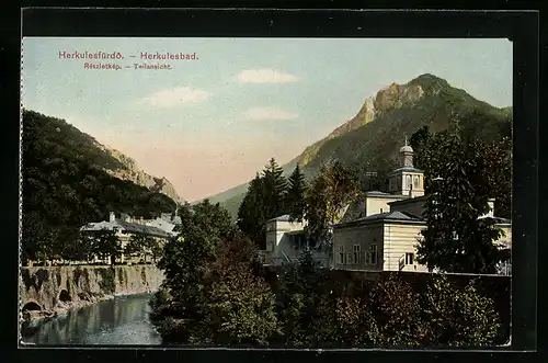 AK Herkulesfürdö / Herkulesbad, Részletkép, Teilansicht der Ortschaft