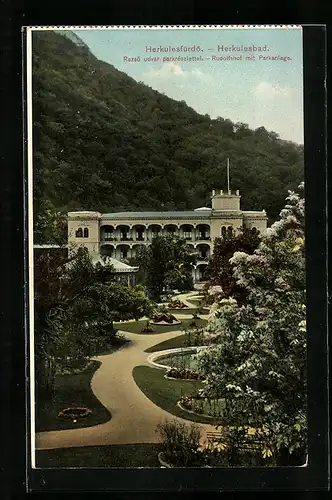 AK Herkulesbad, Rudolfshof mit Parkanlage