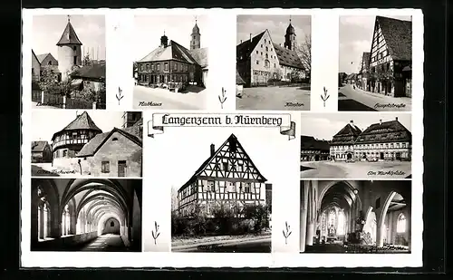 AK Langenzenn, Altes Fachwerkhaus, Rathaus, Lindenturm, Hauptstrasse