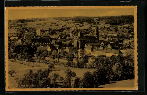 AK Münnerstadt, Ortsansicht aus der Ferne