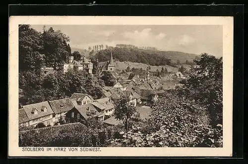 AK Stolberg im Harz, Ortsansicht von Südwest