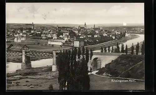 AK Kitzingen am Main, Ortsansicht mit Brücke