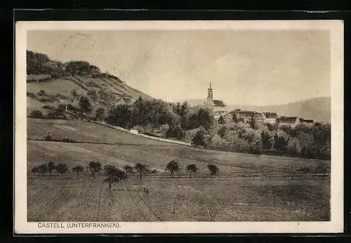 AK Castell /Unterfranken, Ortspartie mit Kirche