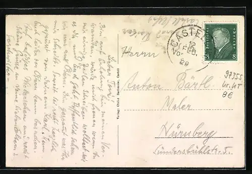 AK Castell /Unterfranken, Ortspartie mit Kirche