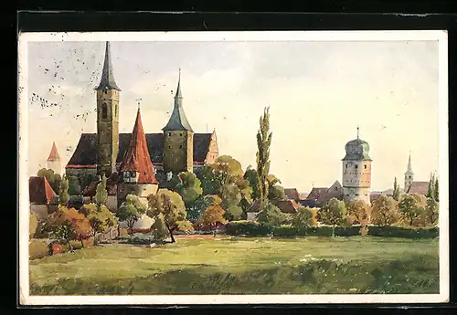 AK Iphofen, Kirche mit Umgebung