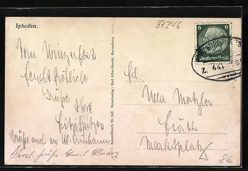 AK Iphofen, Kirche mit Umgebung