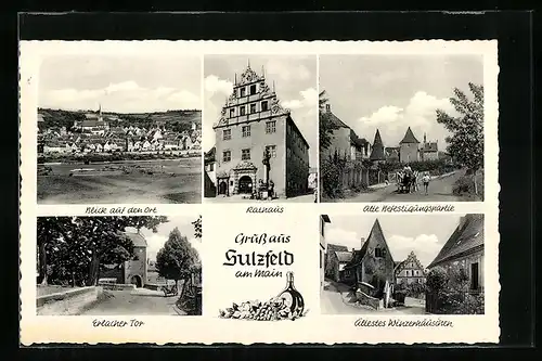 AK Sulzfeld am Main, Rathaus, Alte Befestigungsanlage, Erlacher Tor