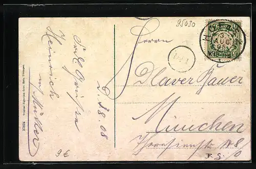 AK Hof i. B., Ortsansicht aus der Vogelschau