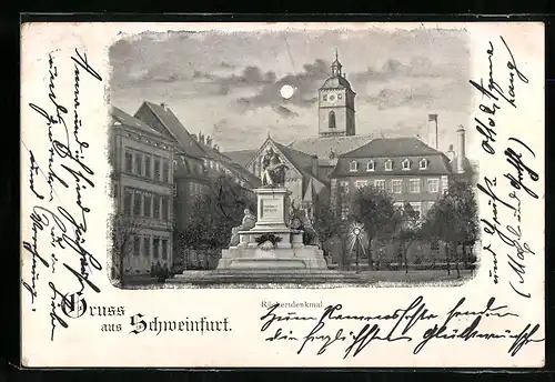 AK Schweinfurt, Partie am Rückertdenkmal