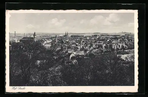 AK Hof /Saale, Teilansicht mit Kirche