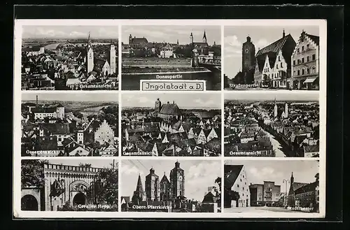 AK Ingolstadt a. D., Obere Pfarrkirche, Stadttheater, Cavalier Hepp