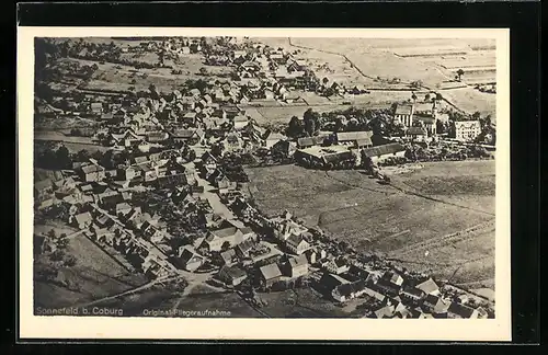 AK Sonnefeld b. Coburg, Teilansicht, Fliegeraufnahme