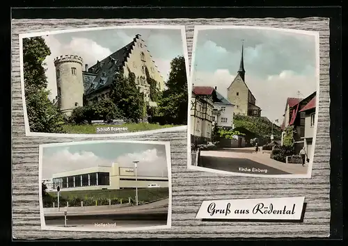 AK Rödental, Schloss Rosenau, Kirche Einberg, Hallenbad