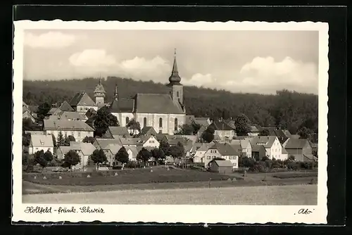 AK Hollfeld / fränkische Schweiz, Ortspartie mit Kirche