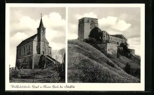 AK Gügel, Wallfahrtskirche und Ruine Giech