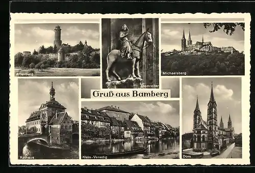 AK Bamberg, Klein-Venedig, Rathaus, Dom