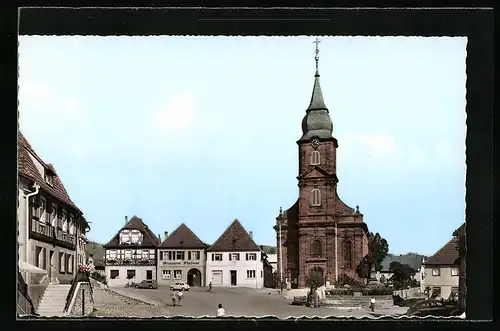 AK Burgkunstadt /Ofr., Obere Stadt mit Brauerei Stettner und Kirche