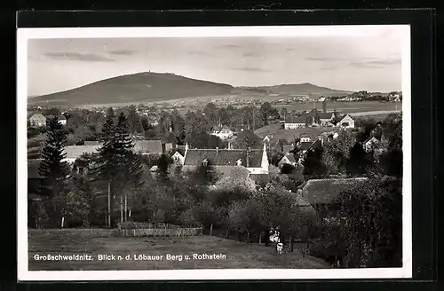 AK Grossschweidnitz, Blick nach dem Löbauer Berg und Rothstein