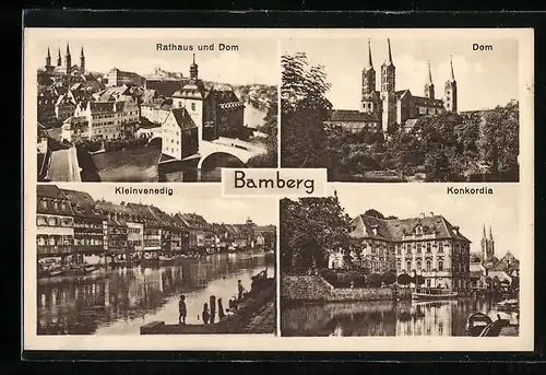 AK Bamberg, Rathaus und Dom, Kleinvenedig, Konkordia