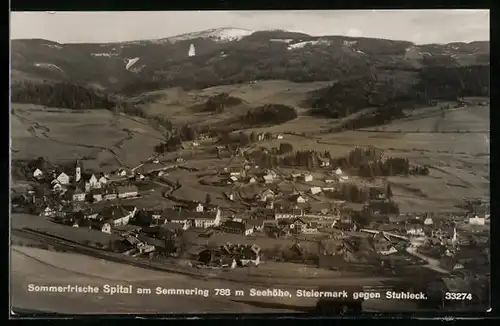 AK Spital am Semmering, Ortsansicht gegen Stuhleck