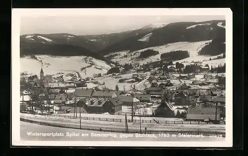 AK Spital am Semmering, Ortsansicht gegen Stuhleck