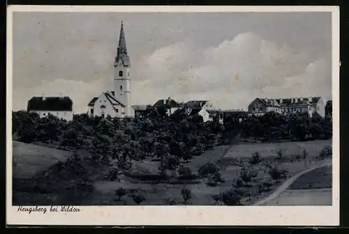 AK Hengsberg bei Wildon, Ortsansicht mit Kirche