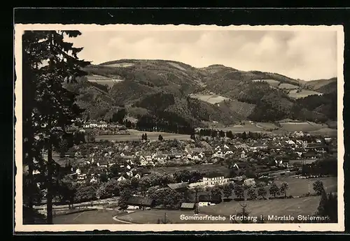 AK Kindberg i. Mürztale, Ortsansicht bei Tageslicht