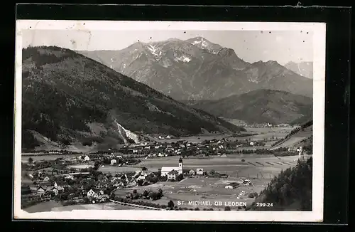 AK St. Michael ob. Leoben, Ortsansicht mit Kirche