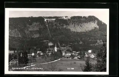 AK Radegund, Ortsansicht mit Schöckl