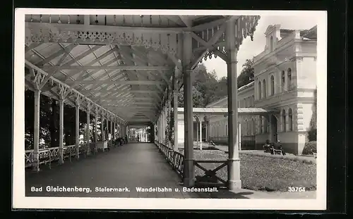 AK Bad Gleichenberg, Wandelbahn und Badeanstalt