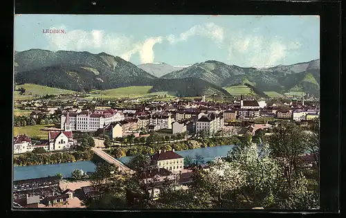 AK Leoben, Totalansicht mit Fluss