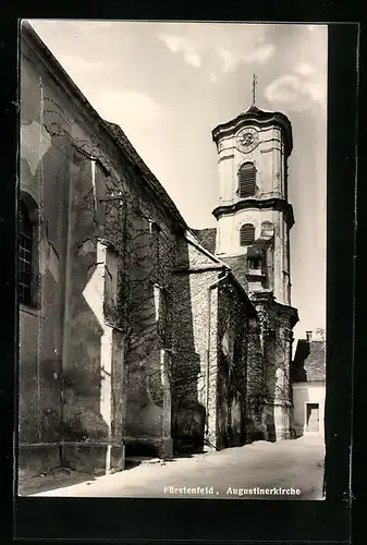 AK Fürstenfeld, Augustinerkirche mit Strasse