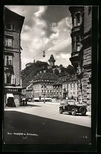 AK Graz, Hauptplatz und Schlossberg
