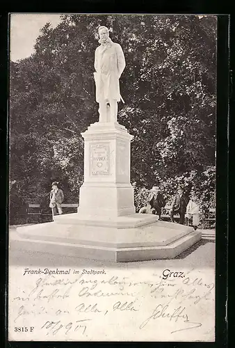 AK Graz, Frank-Denkmal im Stadtpark