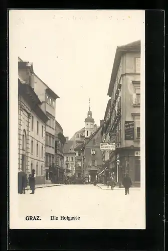 AK Graz, Möbel-Fabrik R. Kollndorfer, Herren-Modegeschäft Karl Bauer, Hofgasse