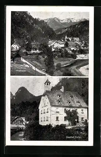 AK Wildalpen, Ortsansicht, Gasthaus Koller