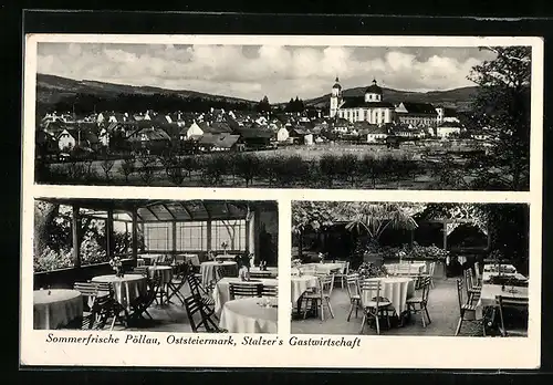 AK Pöllau, Stalzer`s Gasthaus, Garten, Veranda