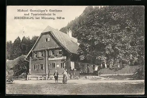 AK Niederalpl bei Mürzsteg, Michael Gamsjäger`s Gasthaus und Touristenheim