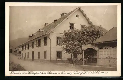 AK Steinhaus a. Semmering, Strassenpartie am Gasthof Post