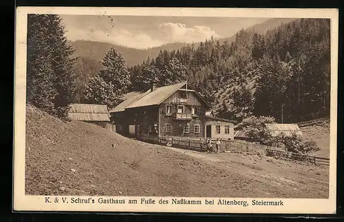 AK Altenberg an der Rax, Gasthaus v. K. Schruf am Fusse des Nasskamm