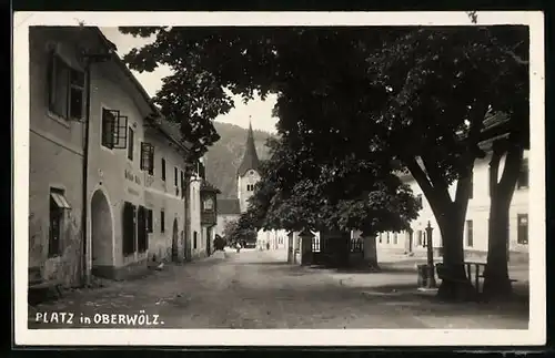 AK Oberwölz, Platz mit Blick zur Kirche