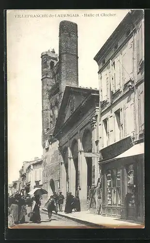 AK Villefranche-de-Lauragais, Halle et Clocher