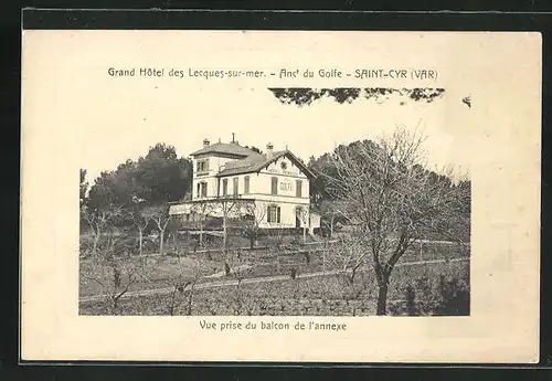 AK Saint-Cyr, Grand Hotel des Lecques-sur-Mer, Vue rpise du balcon de l'annexe