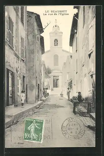 AK Le Beausset, La rue de l`Église, Strassenpartie