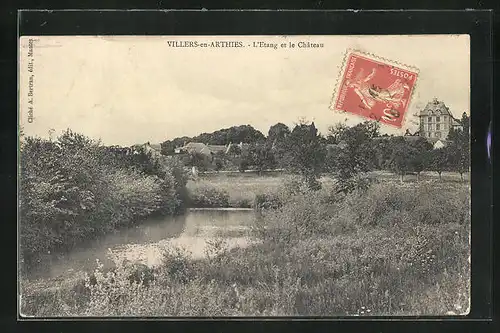 AK Villers-en-Arthies, L`Etang et le Chateau