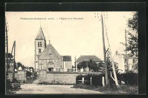 AK Villers-en-Arthies, L`Eglise et le Monument