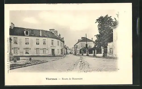 AK Viarmes, Route de Beaumont, Strassenpartie