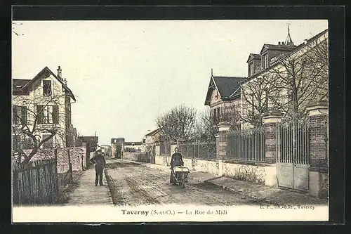 AK Taverny, La Rue du Midi