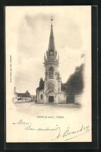 AK Vigny, L`Église, Ansicht der Kirche